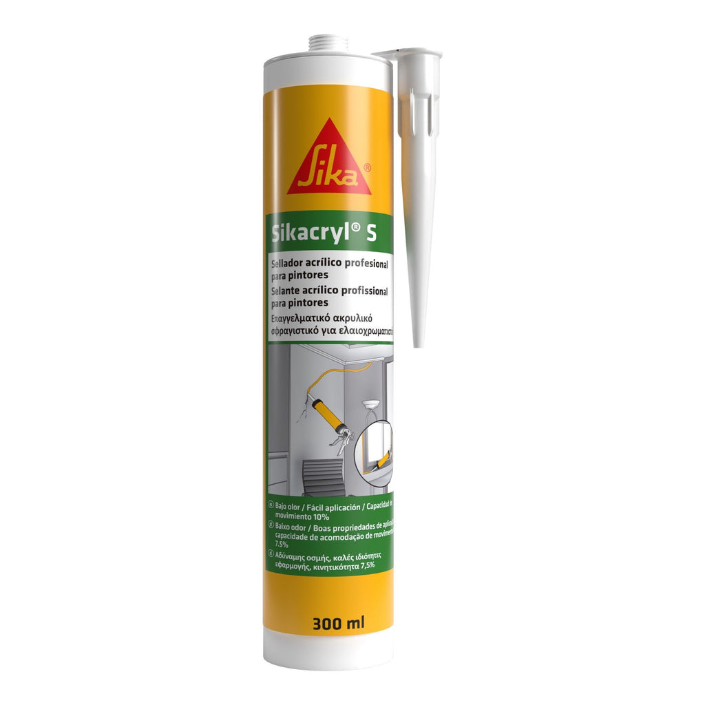 SIKACRYL S - Selante Acrílico Profissional Para Pintores - Caixa 10 unidades